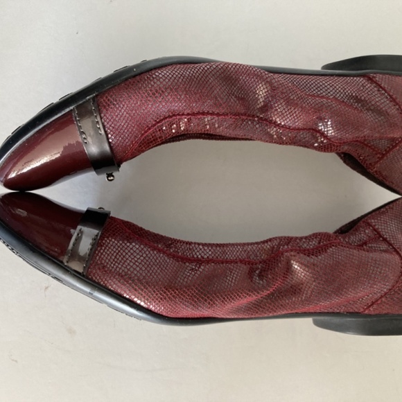 AGL Attilio Giusti Leombruni Ballet Flats Women’s 37 US 7 Burgundy Cap Toe EUC - Picture 10 of 15